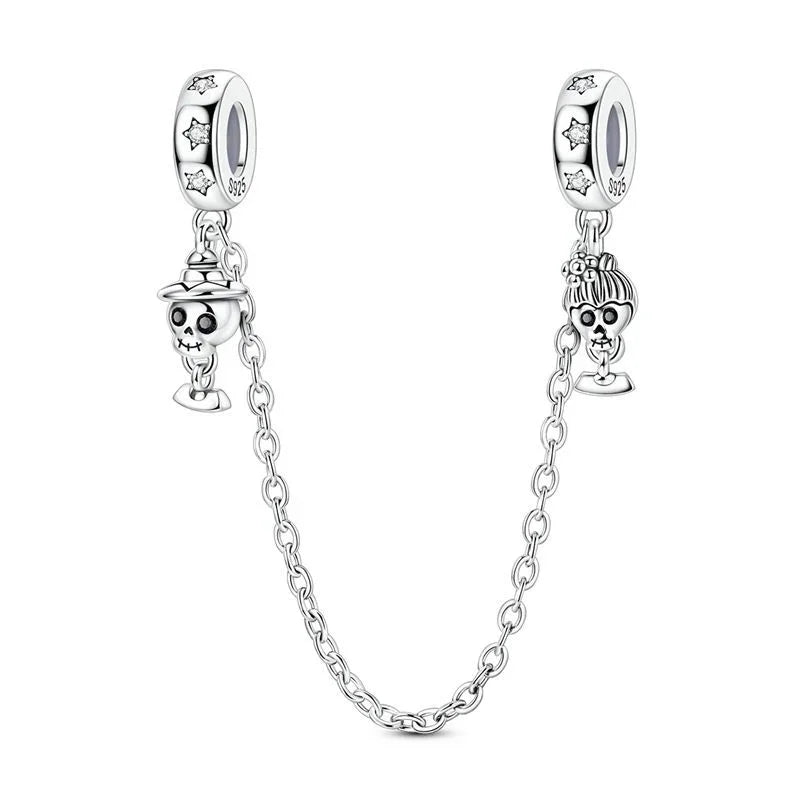 925 Sterling Silver Halloween Charms Pumpkin Ghost Witch Hat Pendant Beads for DIY Bracelet Necklace