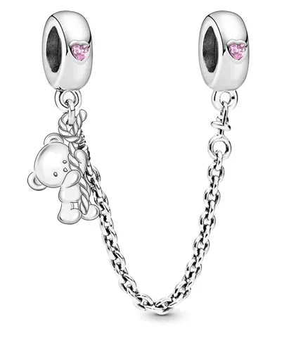 Luxury 925 Sterling Silver Clover Daisy Star Moon Zircon Pavé Safety Chain Bow Necklace and Bracelet Set for Women Fine Jewelry Gifts