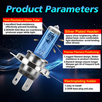 Universal 6000K Xenon White LED Halogen Headlight Bulbs 1:1 Design for All Car Models