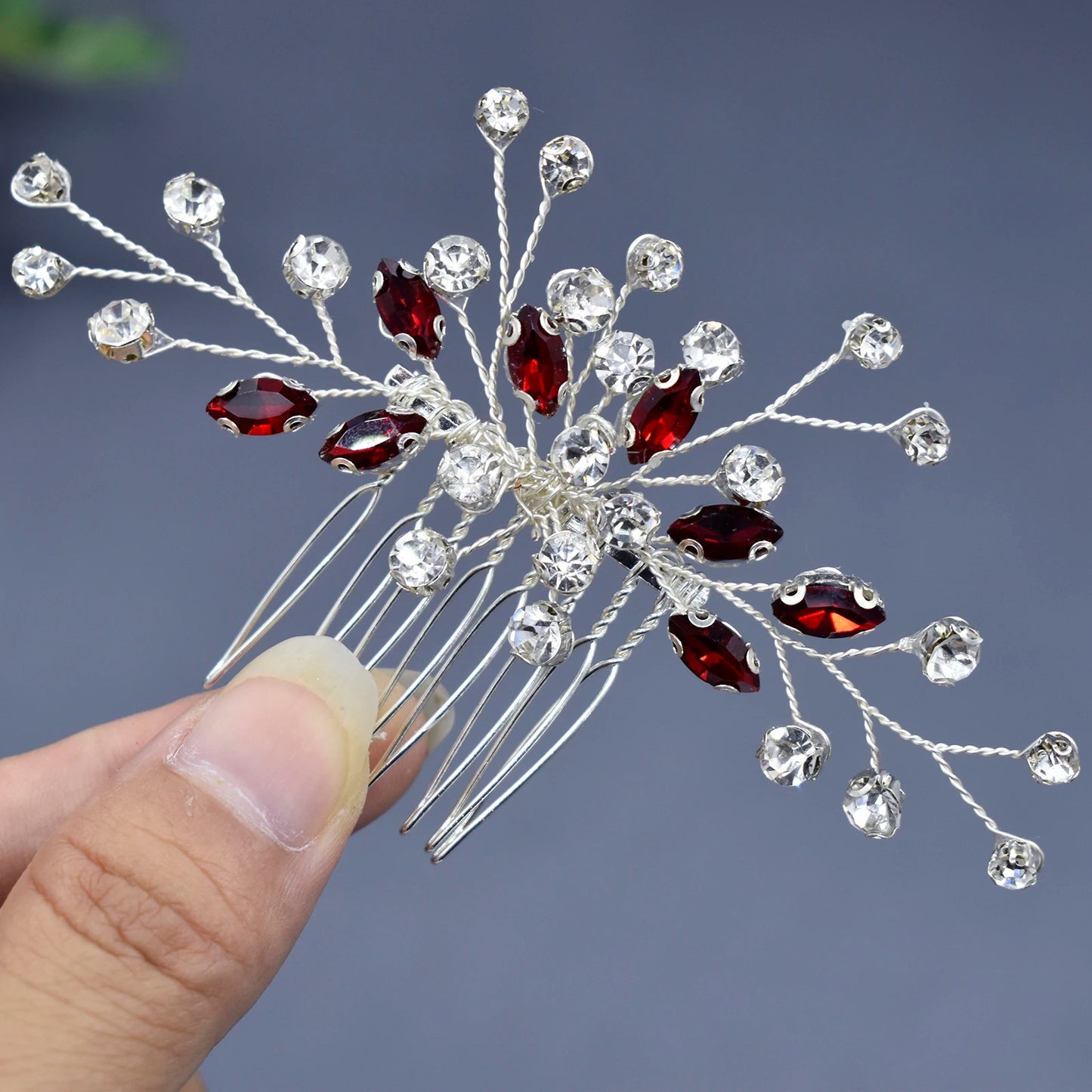Elegant Crystal Bridal Hair Comb Silver Gold Wedding Headpiece for Women