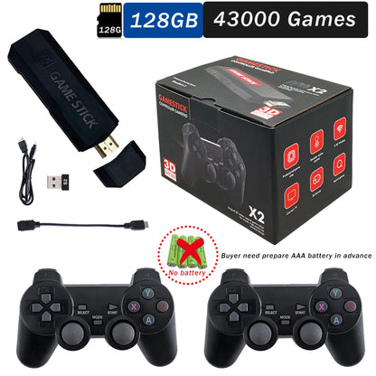 2024 GD10 X2 Pro 4K HD Portable TV Game Console With Dual Rechargeable Wireless Controllers 64GB 128GB 256GB 58,000 Games