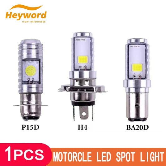 H4 H6 BA20D LED Motorcycle Headlight 6000K HiLo COB 12V