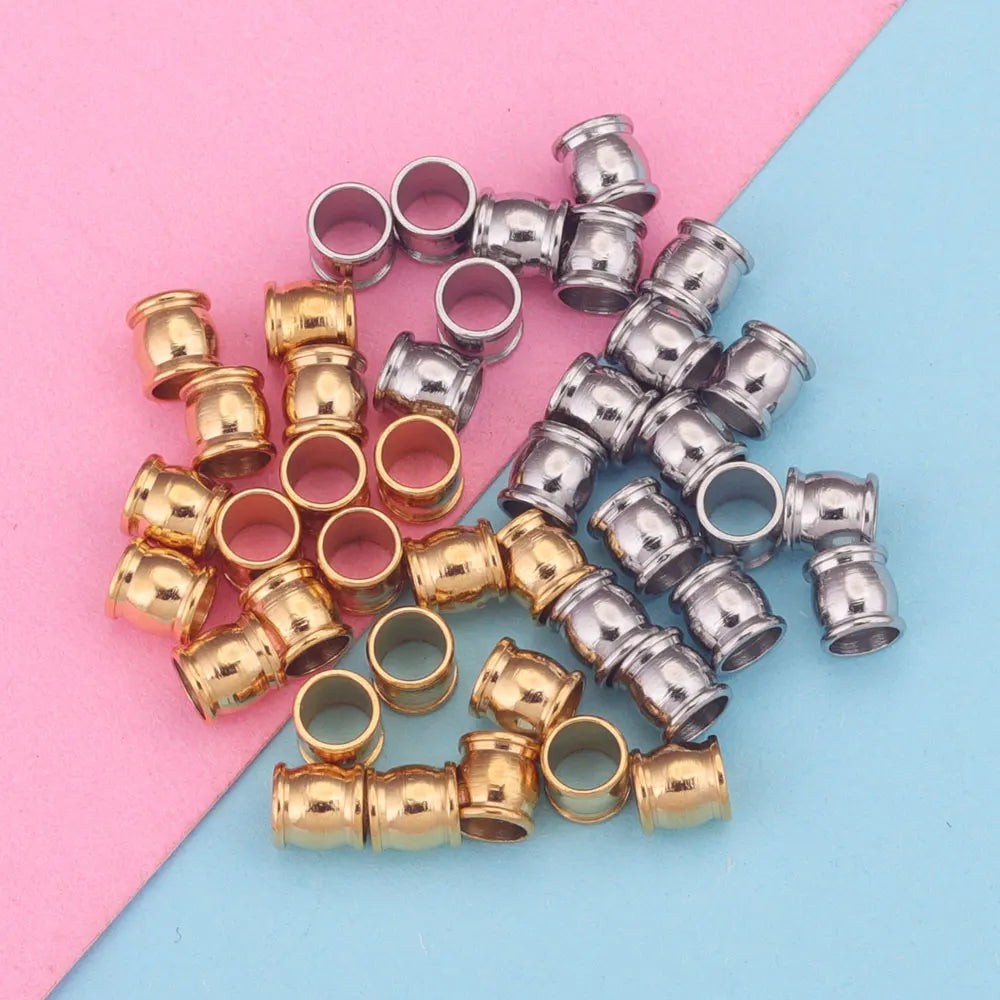 Stainless Steel Big Hole Spacer Beads Set for DIY Jewelry Making