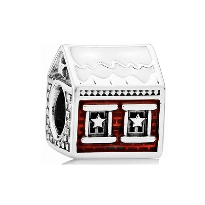 DIY Christmas Charm Bracelet with Santa Reindeer Snowman Tree Train Beads in Silver 925 YY1688