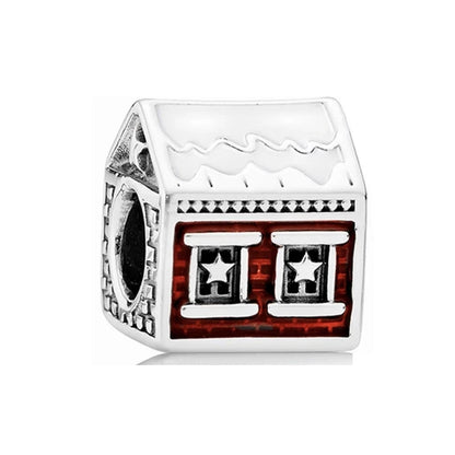 DIY Christmas Charm Bracelet with Santa Reindeer Snowman Tree Train Beads in Silver 925 YY1688