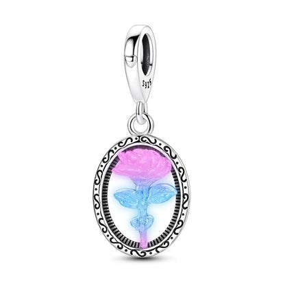 Genuine 925 Sterling Silver Heart Charm Bead for Mother's Day Bracelet Gift