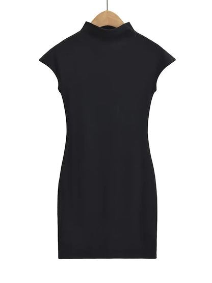 Knit Mini Dress for Women Short Sleeve Pink Bodycon Vintage