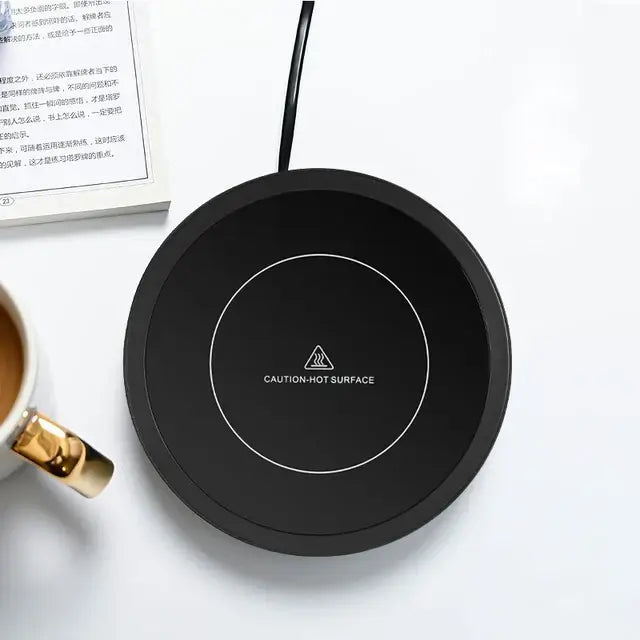 110V/220V Cup Heater Coffee Mug Warmer Electric Hot Plate Round-black