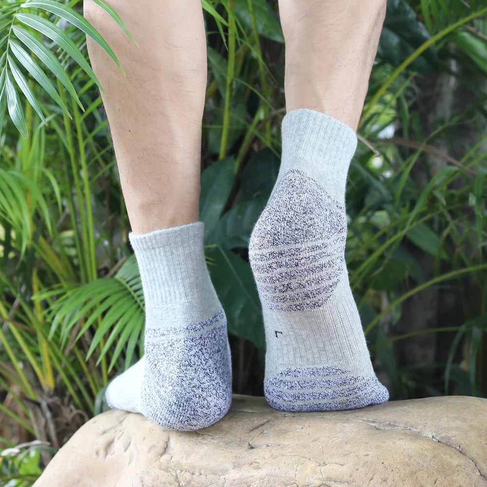 3 Pairs Unisex Thick Sole Moisture Wicking Running Socks