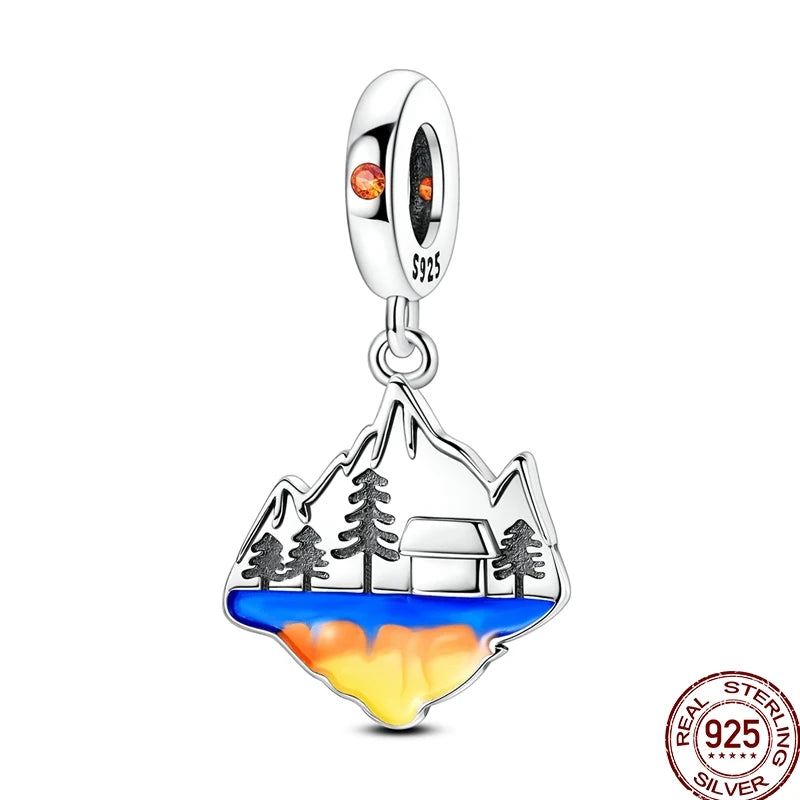 925 Sterling Silver Heart Family Charm Bead With Zircon