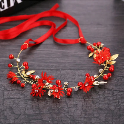Romantic Rhinestone Floral Wreath Crown for Bridesmaids