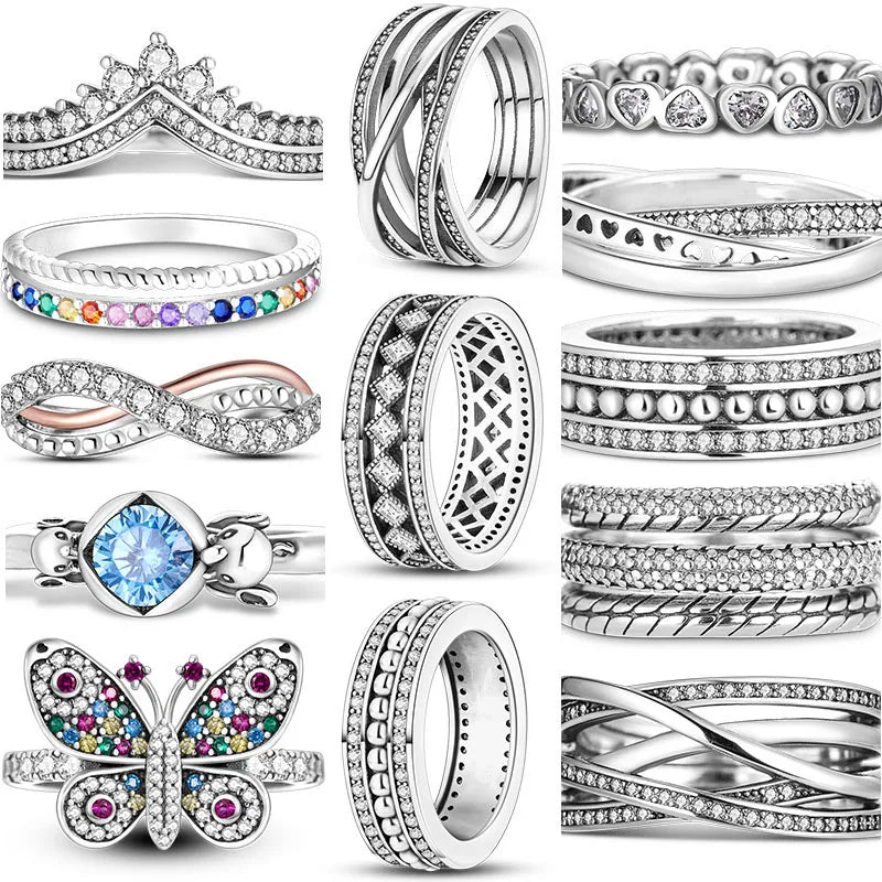 Silver Plated Luxury Stackable Ring with Infinite Flower Design and Zircon for Women Engagement and Wedding Parties APTR046