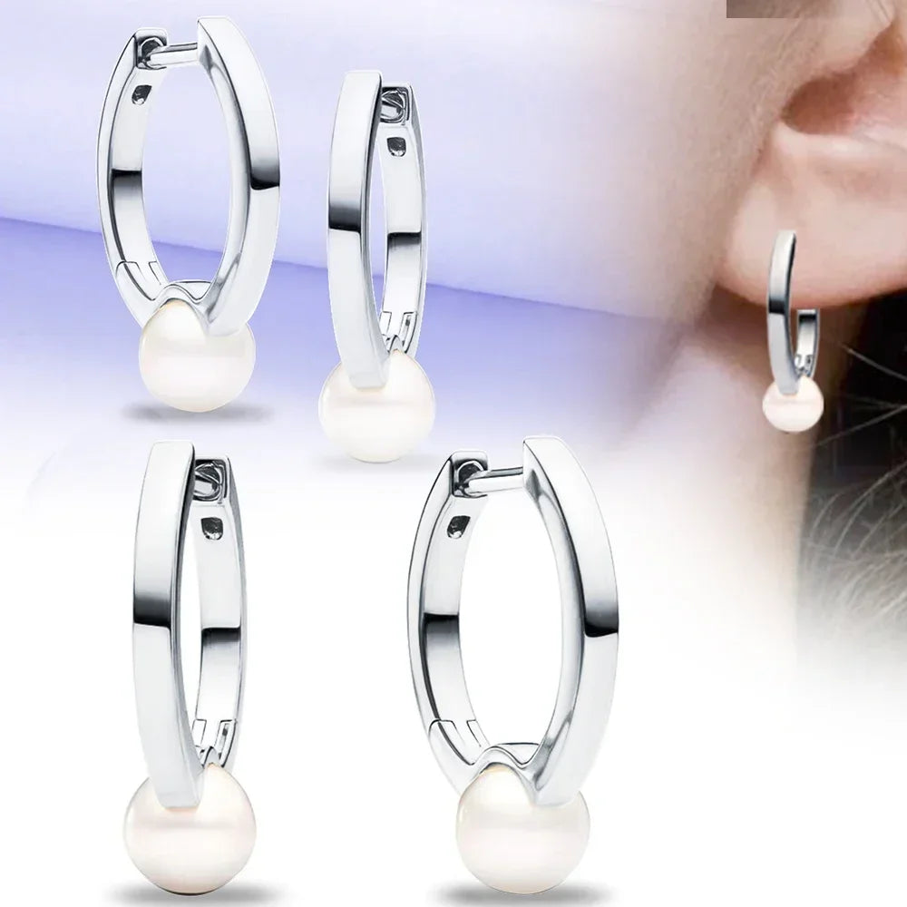 Sterling Silver 925 Jewelry Set with Freshwater Pearls and Zircon Stones PYE0039-1