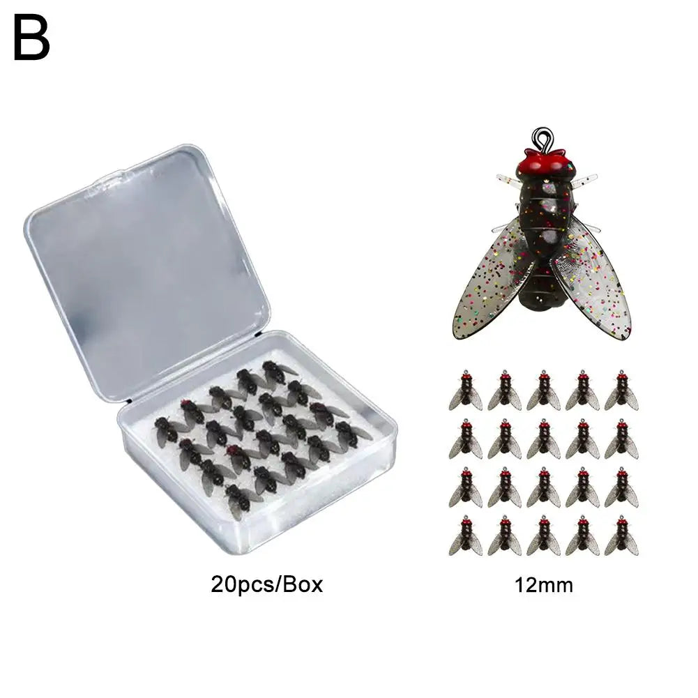 Bionic Fly Fishing Bait 20PCS for Salmon and Trout 2024 Black 12mm China