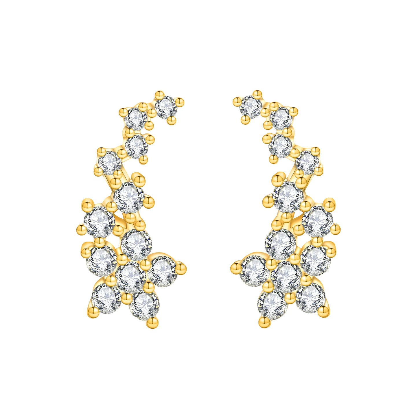 925 Sterling Silver Skull Pumpkin Cross Hoop Earrings Sparkling Zircon Glamorous Women Jewelry