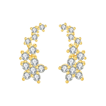 925 Sterling Silver Skull Pumpkin Cross Hoop Earrings Sparkling Zircon Glamorous Women Jewelry