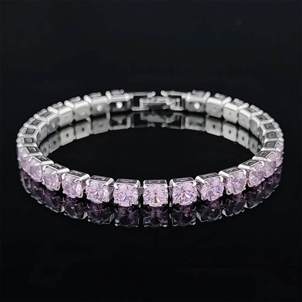 Elegant Sterling Silver CZ Tennis Bracelet for Women Wedding Fashion Jewelry