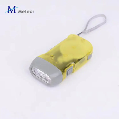 Portable Mini Size Plastic Hand-Pressing LED Rechargeable Flashlight for Camping Outdoor Night Light Yellow CHINA