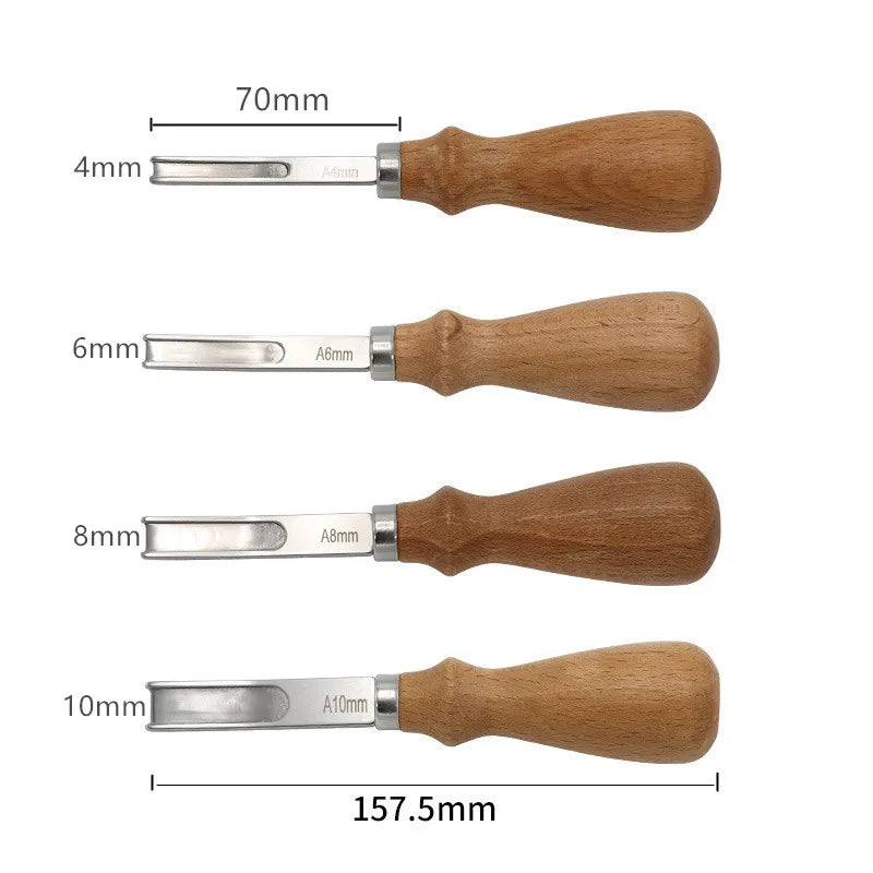 French Leather Edger - User-Friendly Beveling Knife with Wood Handle for Crafting