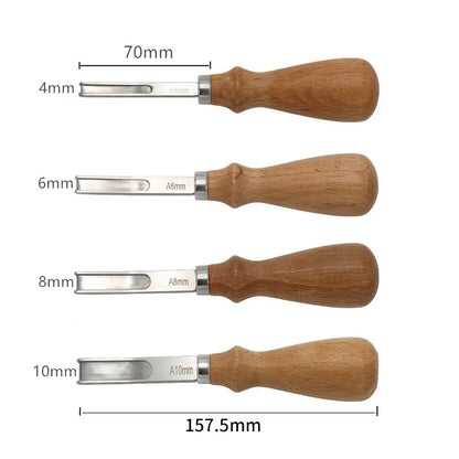 French Leather Edger - User-Friendly Beveling Knife with Wood Handle for Crafting