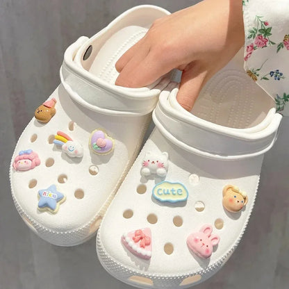 3D Rainbow Bear Shoe Charms for Clogs, Sandals, and Sneakers