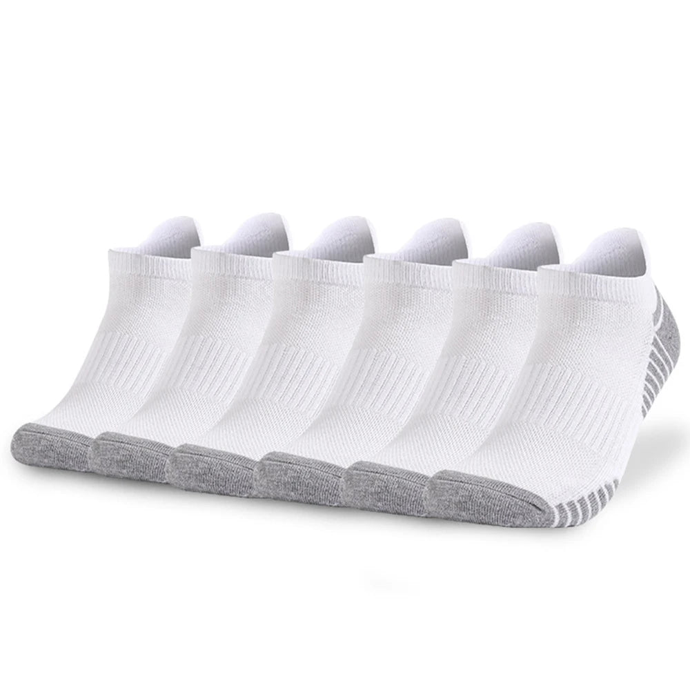 3 Pairs Breathable Mesh Ankle Socks Thick Terry Sole