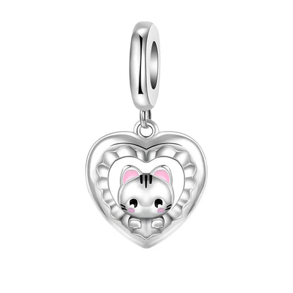 Sparkling Birthstone Heart Charm 925 Sterling Silver Pendant Bead for Mom DIY Jewelry Gift