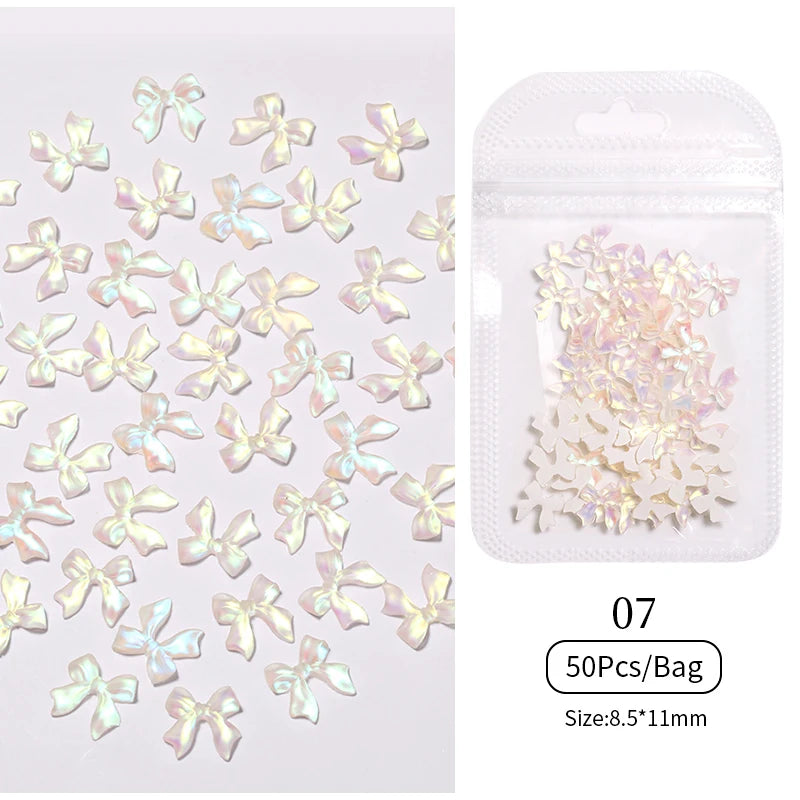 Kawaii Lollypop 3D Nail Art Charms Set with Resin Butterfly and Bear Rhinestones