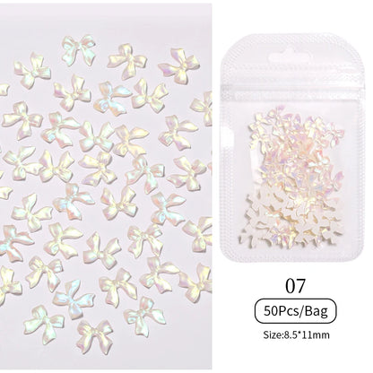 Kawaii Lollypop 3D Nail Art Charms Set with Resin Butterfly and Bear Rhinestones