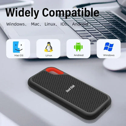 AEVYVKV Portable 1TB SSD External Solid State Drive High Speed 4TB Hard Disk Large Capacity 128TB Storage Compatible with Laptops Phones and Mac