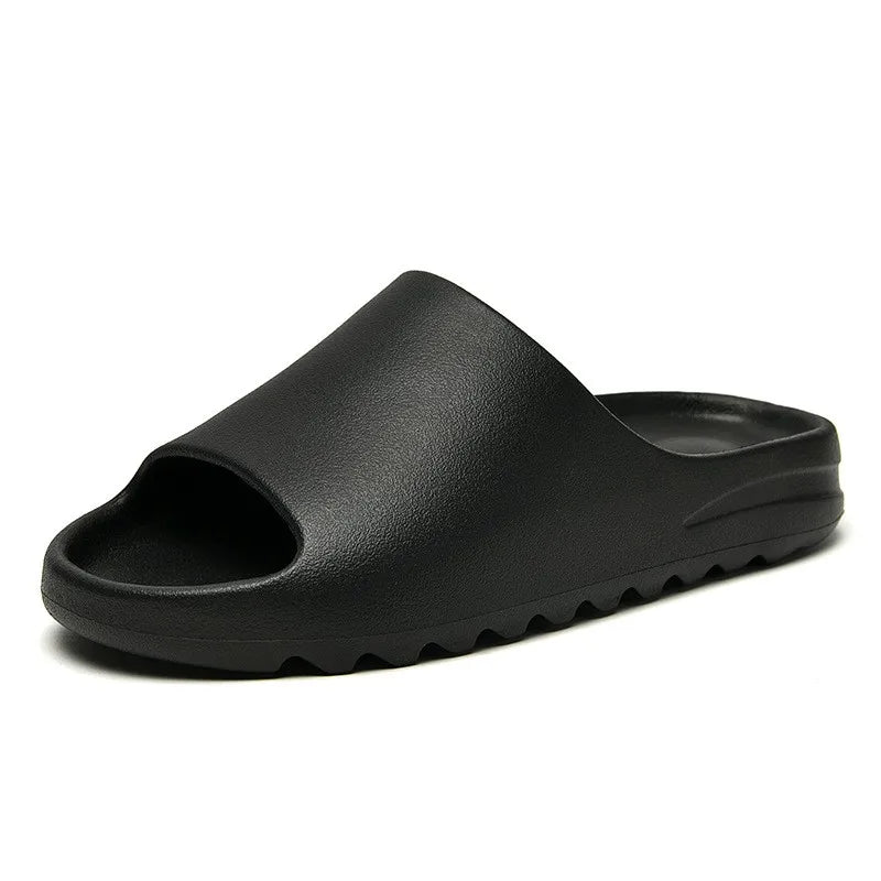 Men's Outdoor Non-Slip Soft-Soled Beach Slippers Eva Women's Lightweight Indoor Slippers black