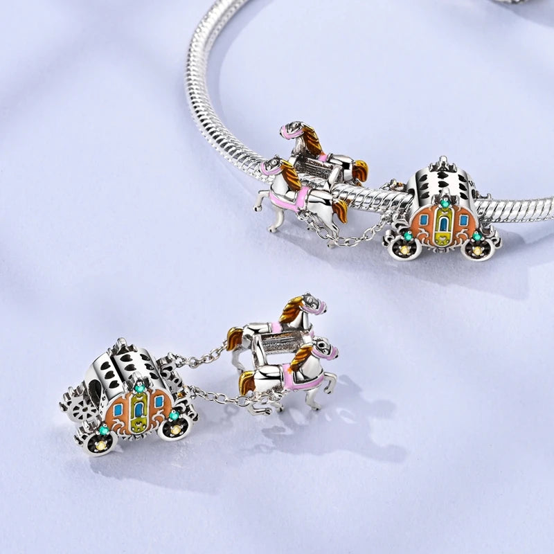 925 Sterling Silver Owl Bow Zircon Charm Beads Pendant