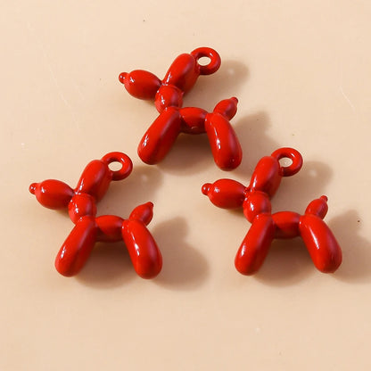 Vibrant 3D Balloon Dog Charms Set for Creative Jewelry Design