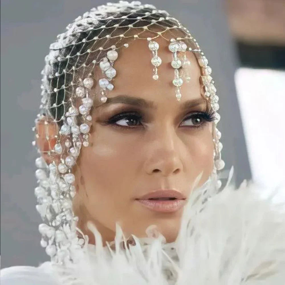 Handmade Pearl Tassel Wedding Headband Luxury Hairpiece
