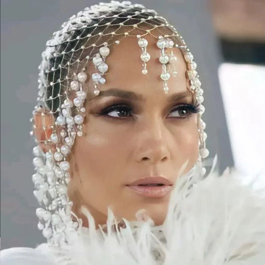 Handmade Pearl Tassel Wedding Headband Luxury Hairpiece