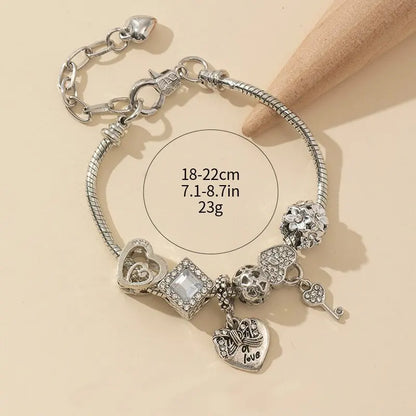 Women's Fashion Beaded Love Bracelet Exquisite Sterling Silver Jewelry for Every Occasion SMT005