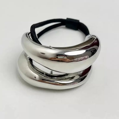 Trendy Geometric Double-Layer Metal Hair Bands for Women