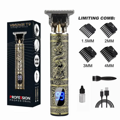 LCD Display T9 Electric Hairber Shaver Trimmer for Men Dragon