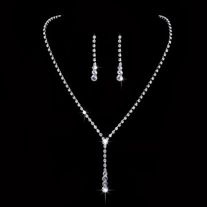 Luxury Crystal Bridal Jewelry Set with African Beads and Rhinestone Necklace and Earrings for Engagement Party Gift