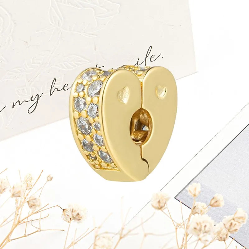 Sparkling Gold Safety Chain Infinity Snake Charm Beads