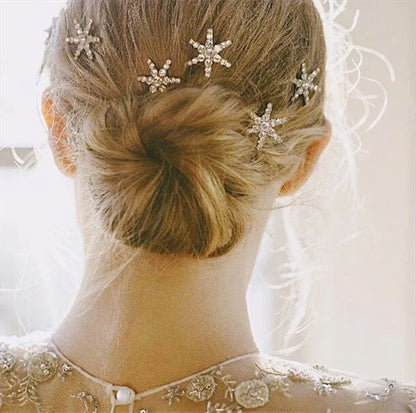 Korean Crystal Star Snowflake Hairclip for Women Fashion Accessories
