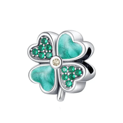 Green Monstera Leaf Charm 925 Sterling Silver Dangle Bracelet Jewelry for Women BFC347