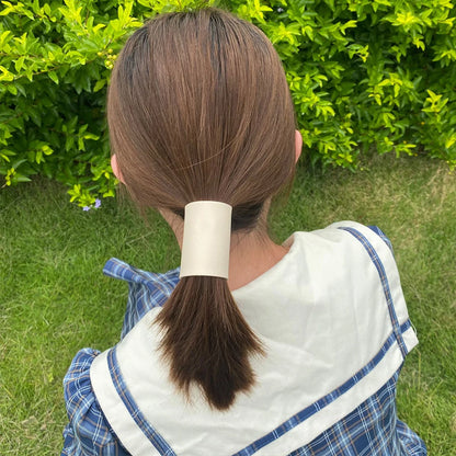 Leather Scrunchie Ponytail Holders Durable Comfortable