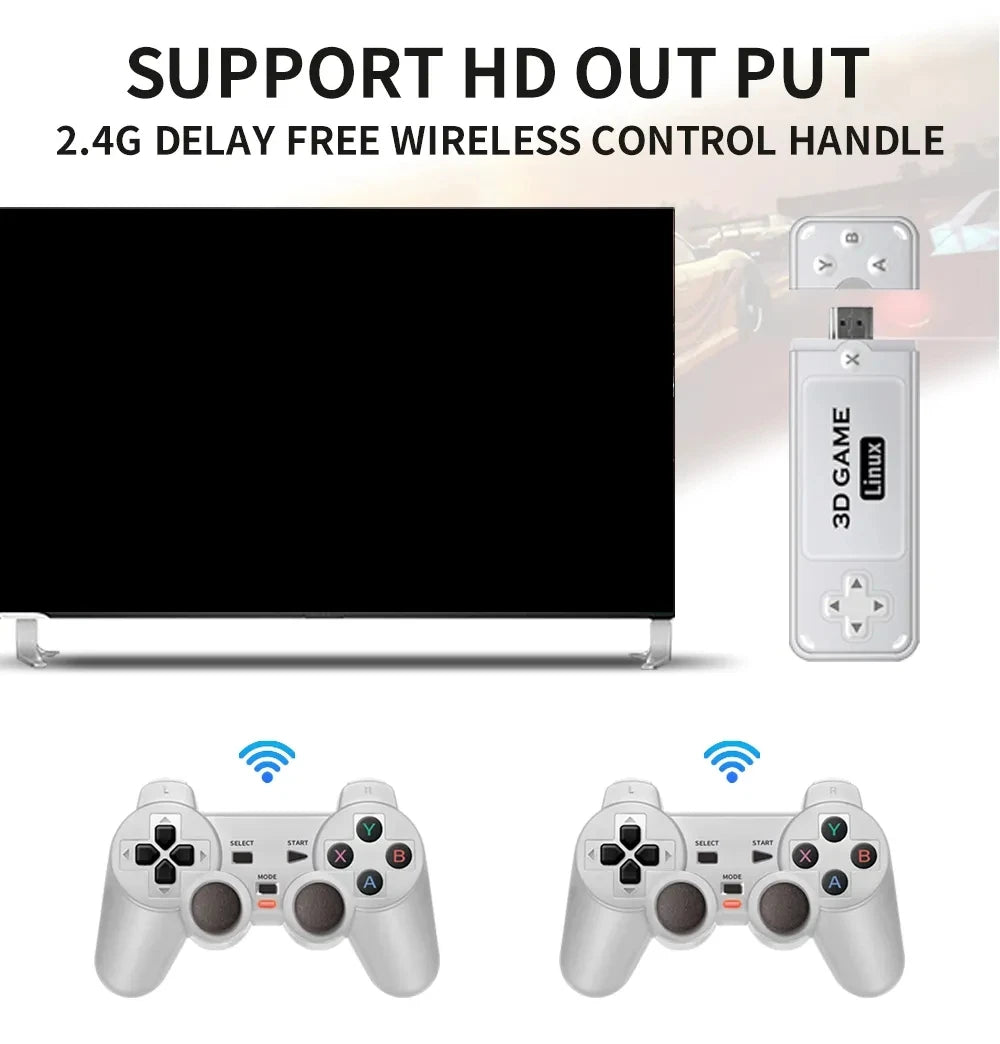 BOYHOM Y6 2.4G Wireless Retro TV Game Stick 4K HD Portable Family Console Multiplayer Support 64GB 128GB AIGAME 905X2