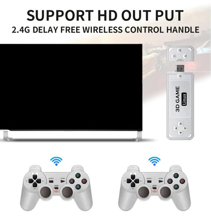 BOYHOM Y6 2.4G Wireless Retro TV Game Stick 4K HD Portable Family Console Multiplayer Support 64GB 128GB AIGAME 905X2