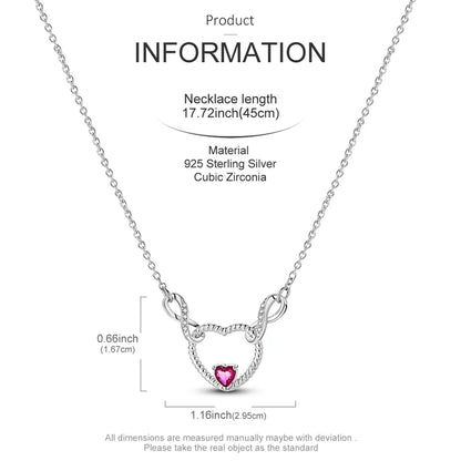 Elegant 925 Sterling Silver Zircon Butterfly Heart Pendant Necklace for Women Anniversary Gift KTN034