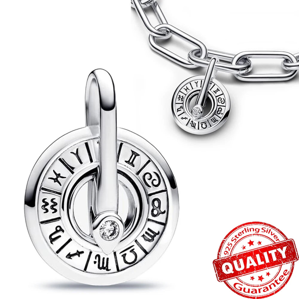 Elegant 925 Sterling Silver Pearl Heart Key Pendant for Bracelets and Necklaces FCC338