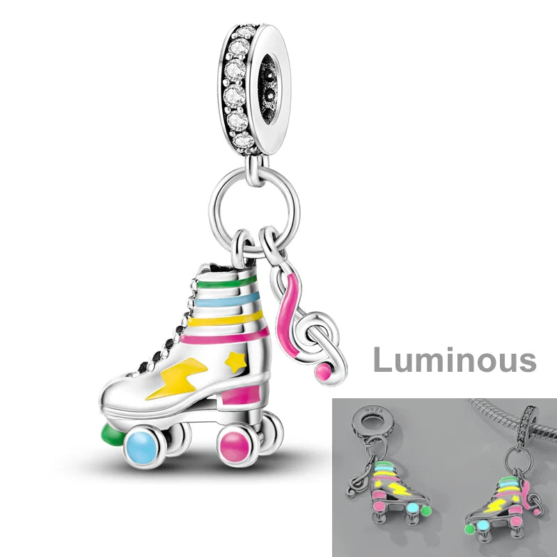 925 Sterling Silver Charm Bead Bracelet for Smartwatch and DIY Jewelry KTC780