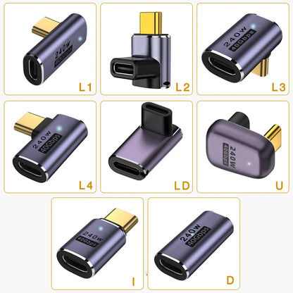 UGOURD USB4 Type C to Type C Adapter Thunderbolt 3 4 40Gbps OTG Extension Cable PD 240W Support 8K120Hz for Laptops