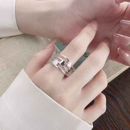 Elegant 925 Sterling Silver Heart Stackable Engagement Rings for Women